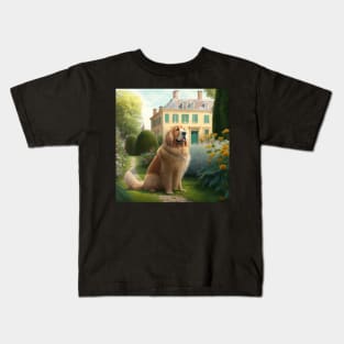 Golde Retriever in French Garden Kids T-Shirt